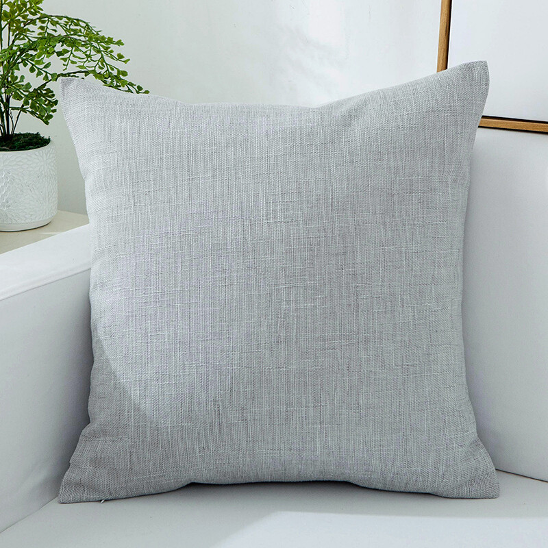 加厚亚麻抱枕纯色大靠垫简约沙发办公室午睡腰靠枕套床头汽车靠背