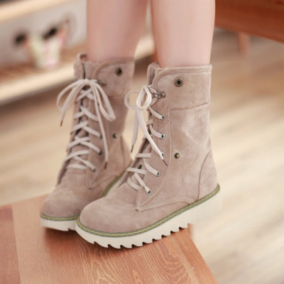 冬季韩版可爱学生防滑防水毛毛靴冬靴棉鞋平跟厚底女雪地靴子短靴