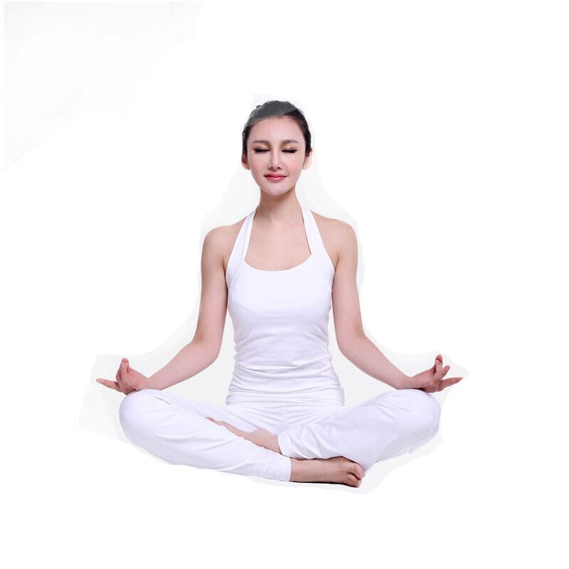 夏季时尚休闲家居白色瑜伽服套装中长健身房运动服跳操服