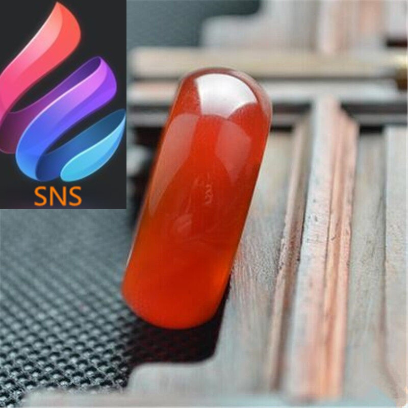 红玛瑙宽条男女戒指 玉扳指 玛瑙指环 宽9毫米