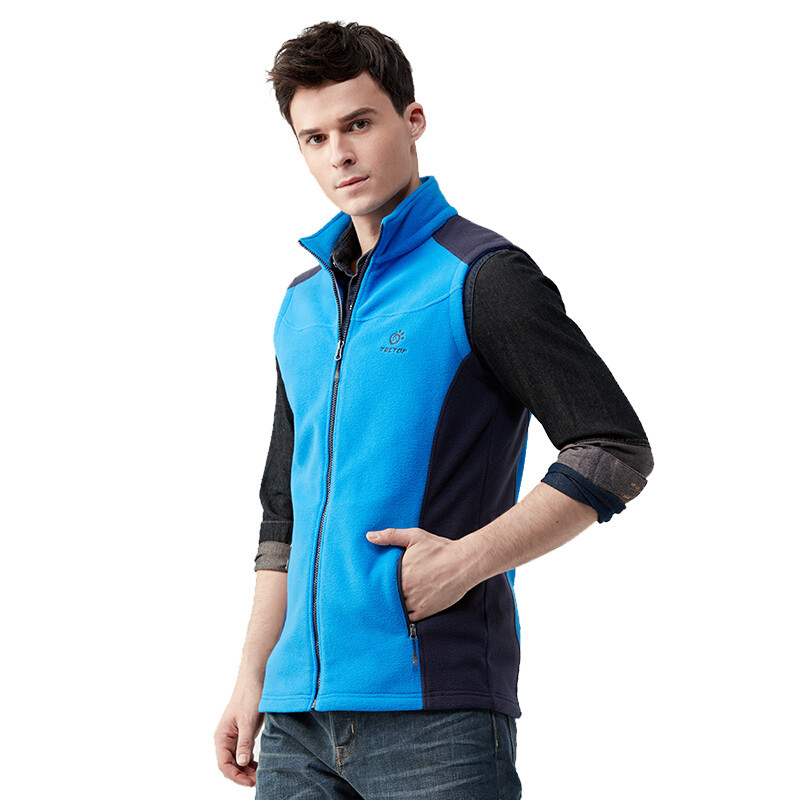 抓绒马甲秋冬男女户外情侣保暖摇立绒背心