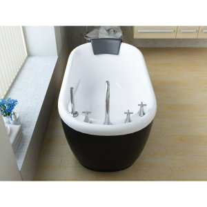 家用小户型浴缸椭圆型冷热水泡泡浴简约欧美可配通用型缓解疲劳水都市诱惑