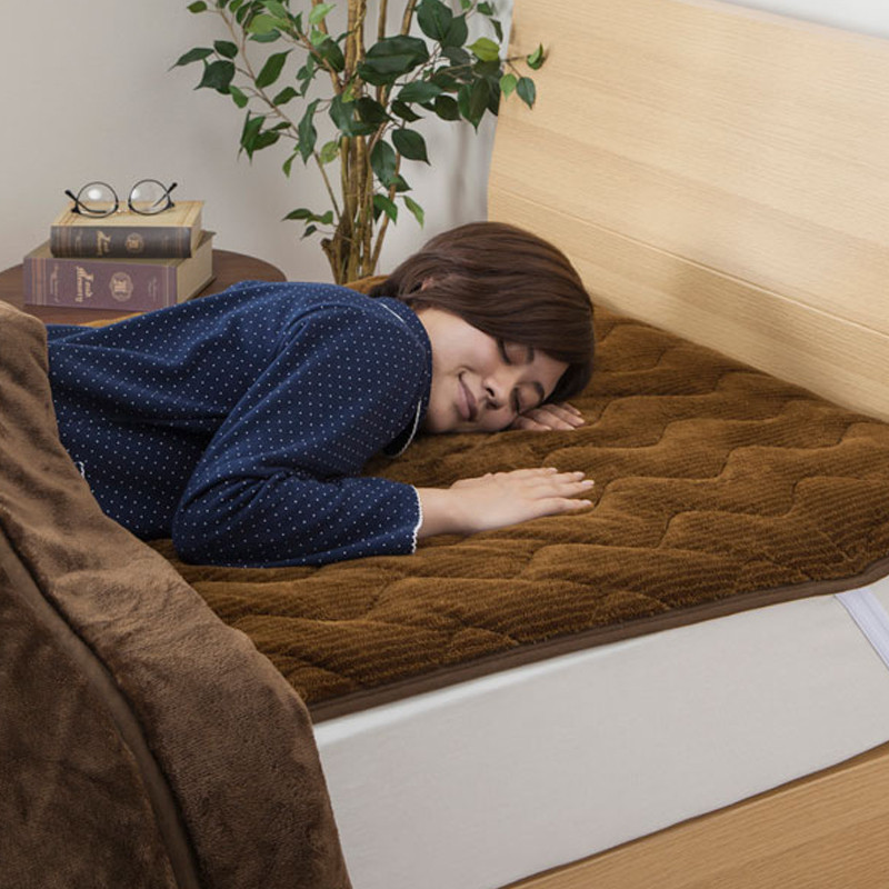 日本nitori尼达利 吸湿发热蓄热法兰绒床垫 秋冬加厚