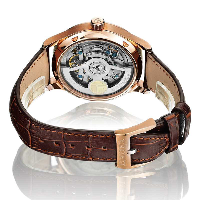 豪发(haofa)手表自动上链机械表透底机械腕表时尚学