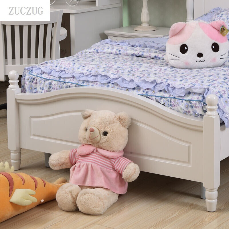 zuczug简约象牙白公主床 简约韩式实木家具 白橡木实木田园风格床