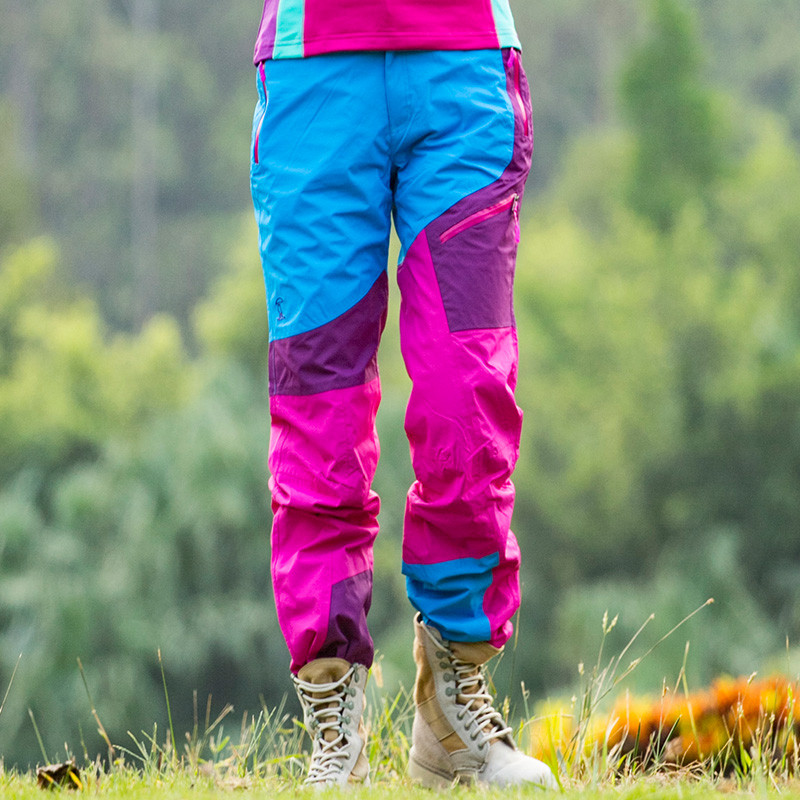 冲锋裤女户外春秋薄款透气单层防水防风韩版宽松滑雪裤