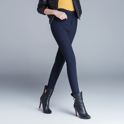 女裤冬打底羽绒裤女外穿高腰铅笔裤修身保暖棉裤大码