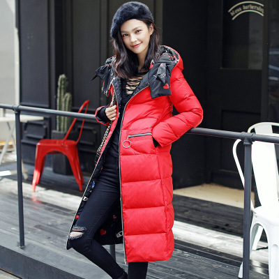 轻薄羽绒服女中长款冬季新款韩版修身连帽羽绒衣时尚过膝外套
