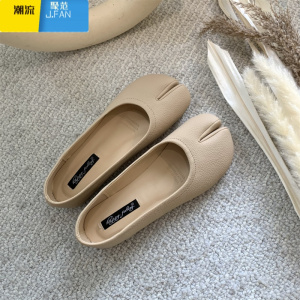 聚范猪蹄鞋分趾马蹄鞋女单鞋2024新款晚晚鞋豆豆鞋子一脚蹬平底鞋