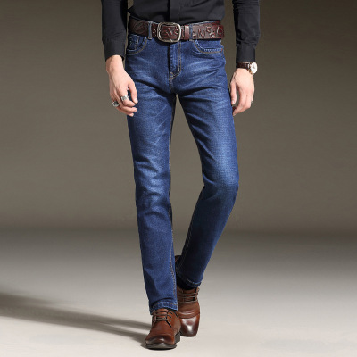男装牛仔裤休闲男式裤大码新款冬装青年宽松型简约百搭小直筒长裤