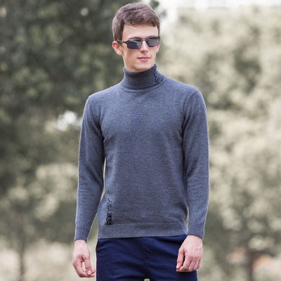 2017秋冬青年高领毛衣男中青年韩版加厚纯羊毛衫男针织打底衫潮