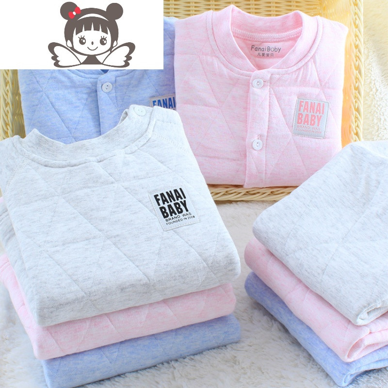 婴幼男女儿童棉内衣裤宝宝绗秀保暖加厚套装0-1-2-6岁