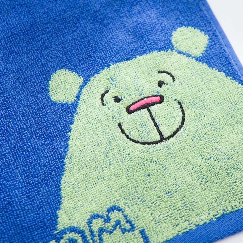 儿童毛巾 纯棉卡通可爱小熊洗脸巾 绣花吸水小面巾 六条装