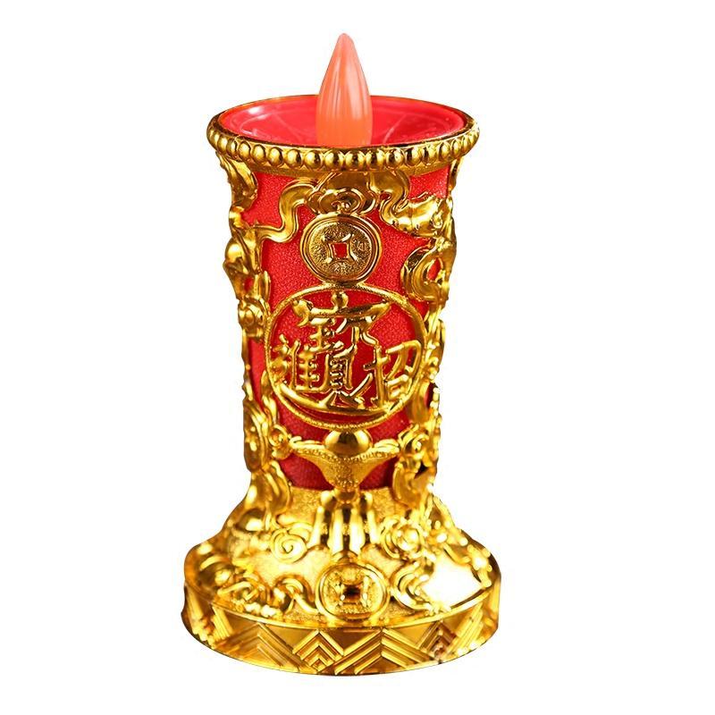 烛台摆件放电池led电子蜡烛长明灯供奉灯财神爷观音婚庆供佛用品