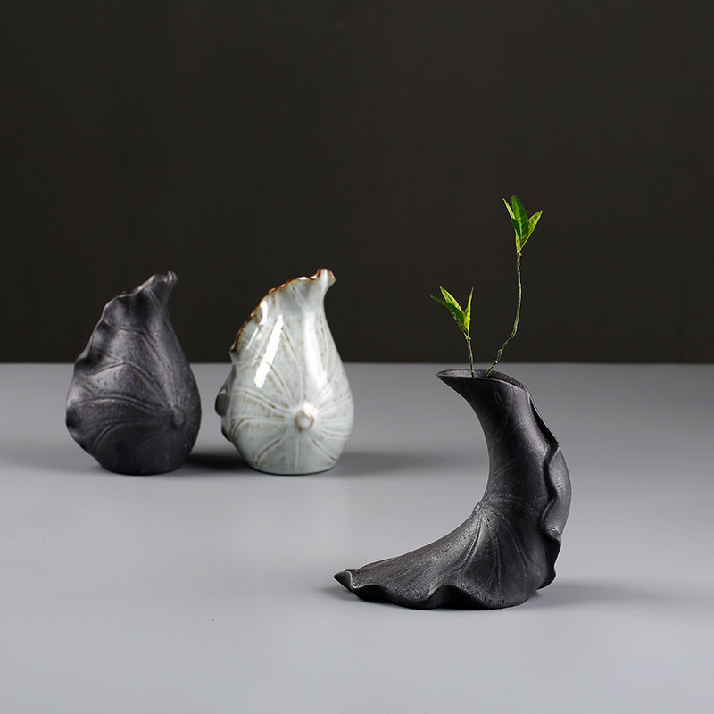 栖凤居 陶瓷花器 创意粗陶花瓶摆件禅意居家装饰品 干花花插花艺