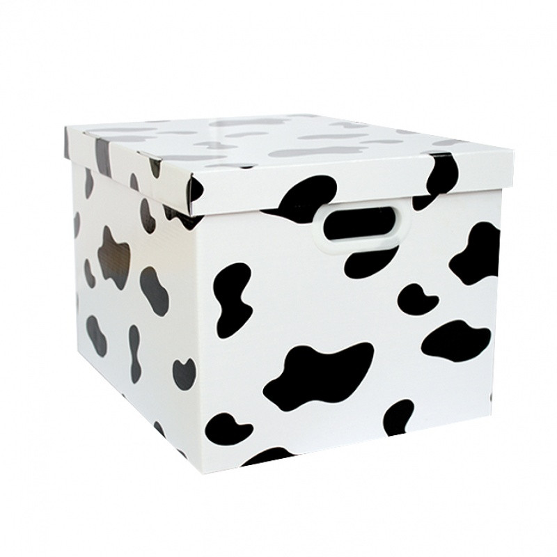 ins宜家特价纸质波点收纳纸盒箱整理储物衣服玩具书本有盖