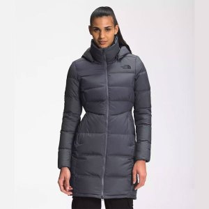 北面(The North Face)女士Metropolis系列 550填充鹅绒 轻便保暖中长款连帽羽绒服 羽绒服女