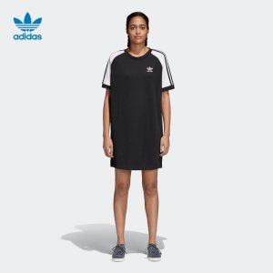 Adidas阿迪达斯三叶草裙子女装时尚舒适款圆领宽松连衣裙CE4961 C