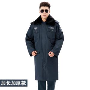 皖川2011新式保安服WC-038 冬装棉服加厚保安大衣冬季防寒工作服墨绿中长款