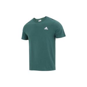 阿迪达斯Adidas 品牌Logo印花美式复古透气圆领短袖 正肩袖T恤 男款 绿色 24夏季新款 IJ6111