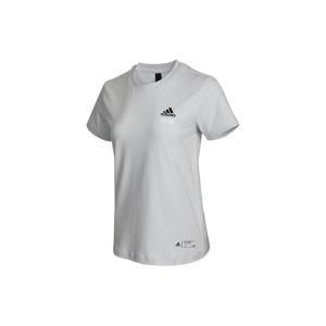 Adidas阿迪达斯 China Tee W 2 熊猫字母运动圆领短袖T恤 女款 蓝灰色 休闲百搭 个性潮流HA3653
