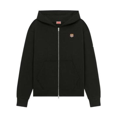 高田贤三(Kenzo)纯棉连帽卫衣男款拉链开合徽标装饰舒适百搭运动