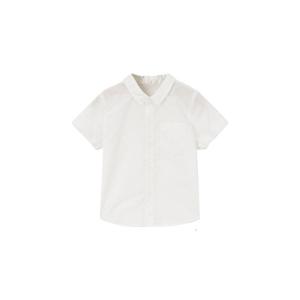 [1件5折价:69.5]moomoo童装男童衬衫夏季新款纯色洋气简约男婴童纯色梭织衬衫