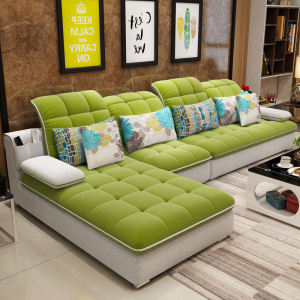 布艺沙发客厅家具整装转角U型简约现代可拆洗布沙发组合大小户型