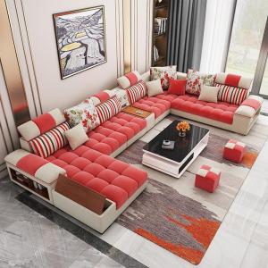 布艺沙发客厅整套装组合简约现代大小户型网红家用乳胶功能布沙发