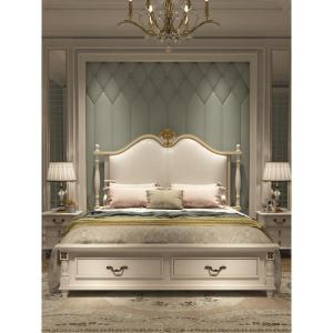美式床实木双人床主卧室北欧式床网红现代简约储物床1.8米轻奢婚