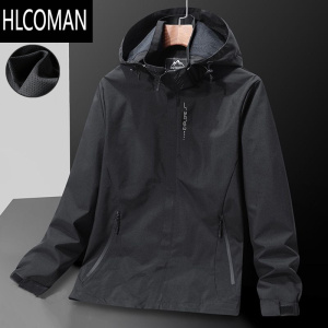 HLCOMAN夹克定制logo工作服男女可拆卸三合一防风衣外套防水印字图