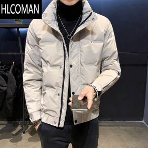HLCOMAN男士羽绒服冬季2023年新款潮牌短款男装衣服轻薄加厚袄子冬装外套