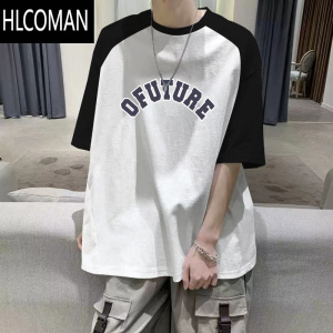 HLCOMAN美式复古短袖t恤男生夏季ins潮牌宽松oversize潮流半袖上衣服