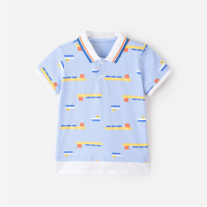[1件5折:67.5元]铅笔俱乐部童装2024夏装新款男童T恤儿童polo领上衣男孩宝宝短袖