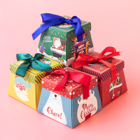 包装盒圣诞节装饰用品创意苹果纸盒子卡通平果盒 六边形系列2（20个+贺卡20张）