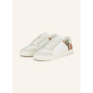 博柏利(BURBERRY)高帮跑鞋意大利工艺小牛皮拼接透气减震防滑运动