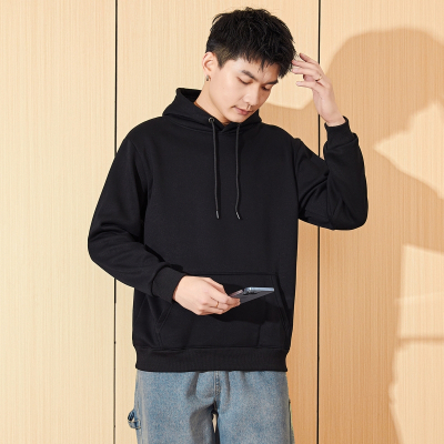 [8.5折价127.4元叠加优惠券]唐狮秋冬款加绒男卫衣套头连帽衫青少潮流上衣休闲简约外套