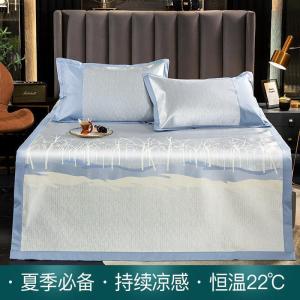家柏饰(CORATED)冰丝凉席三件套1.8m床夏季可水洗折叠空调软席1.5米席子冬夏两用