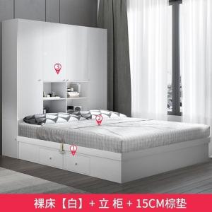 森美人现代简约侧开高箱储物床1.5米1.8无床头北欧1.2米榻榻米床板式床