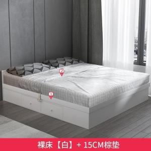 森美人现代简约侧开高箱储物床1.5米1.8无床头北欧1.2米榻榻米床板式床