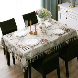 家柏饰(CORATED)欧式西餐桌布布艺长方形新中式轻奢风茶几台布餐厅家用茶几垫装饰