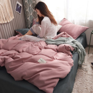 美帮汇床单被套四件套 简约北欧被单春夏大学生宿舍单人三件套男