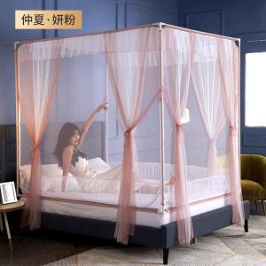美帮汇欧式蚊帐1.8m床家用1.5m儿童防摔加密加厚1.2米公主风蒙古包纹帐2
