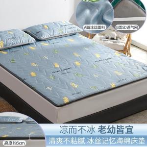 美帮汇夏季床褥夏天冰丝床垫软垫榻榻米垫子学生宿舍单人薄款睡垫记忆棉