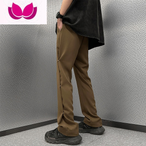 七斓美式cleanfit裤子男款休闲裤直筒垂感马吉拉西裤高街vibe微喇叭裤