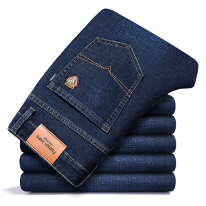 金盾(KIN DON)秋冬厚款牛仔裤男宽松直筒商务男裤中年弹力休闲大码男士裤子青年潮流正品牛仔裤男