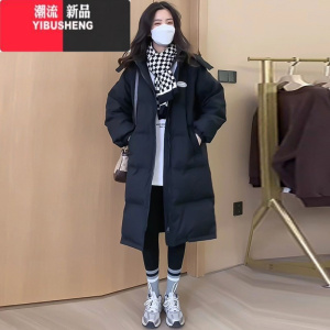 YIBUSHENG羽绒棉服女中长款2023年新款oversize棉袄冬季面包服加厚棉衣外套