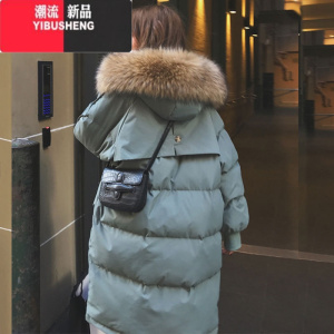 YIBUSHENG2023年新款冬季大码羽绒棉服女中长款棉袄面包服韩版宽松棉衣外套