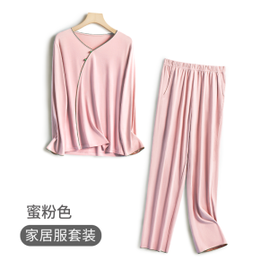 SHANCHAO新中式中国风睡衣女款莫代尔棉薄款夏季冰丝复古风家居服套装