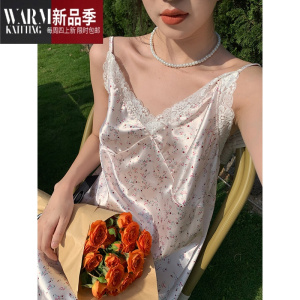 SHANCHAOHomedress 纯欲蕾丝边睡衣无袖冰丝柔软吊带睡裙女夏季